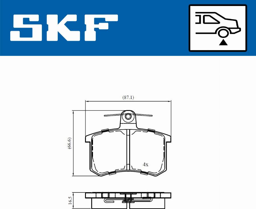 SKF VKBP 90725 - Гальмівні колодки, дискові гальма autozip.com.ua