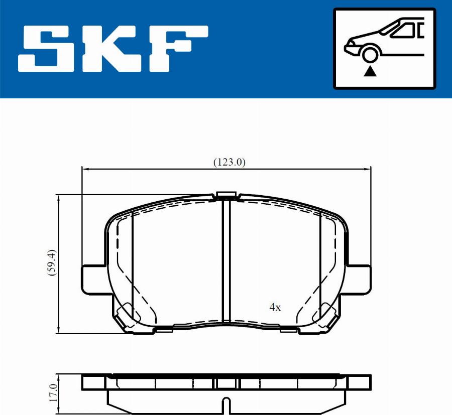 SKF VKBP 80943 - Гальмівні колодки, дискові гальма autozip.com.ua