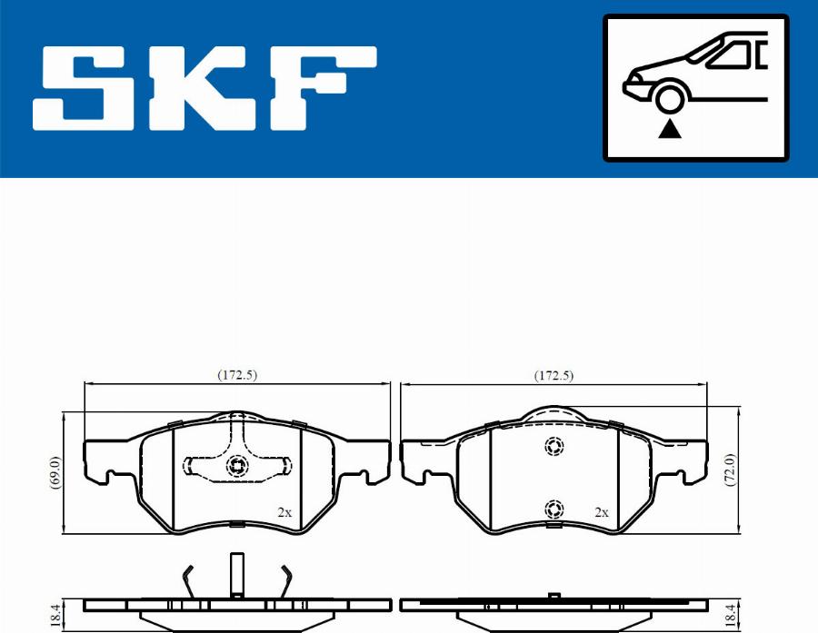 SKF VKBP 80915 - Гальмівні колодки, дискові гальма autozip.com.ua