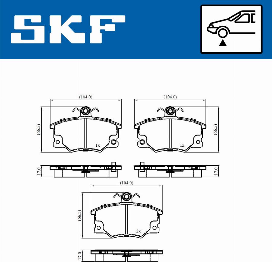 SKF VKBP 80911 A - Гальмівні колодки, дискові гальма autozip.com.ua