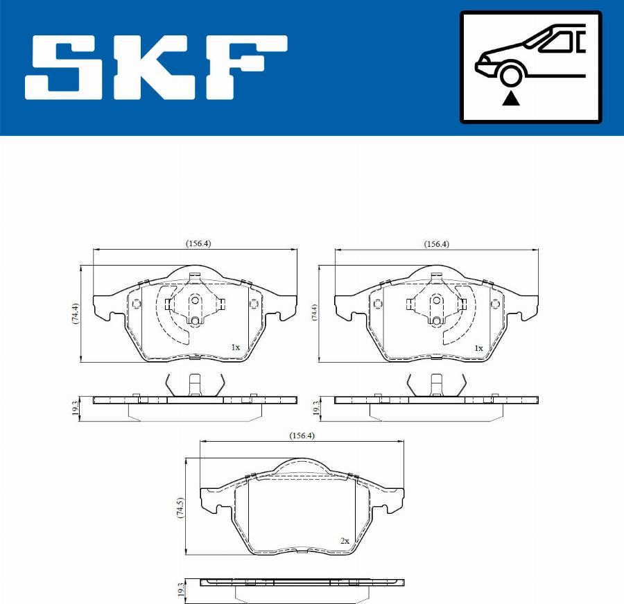 SKF VKBP 80936 - Гальмівні колодки, дискові гальма autozip.com.ua