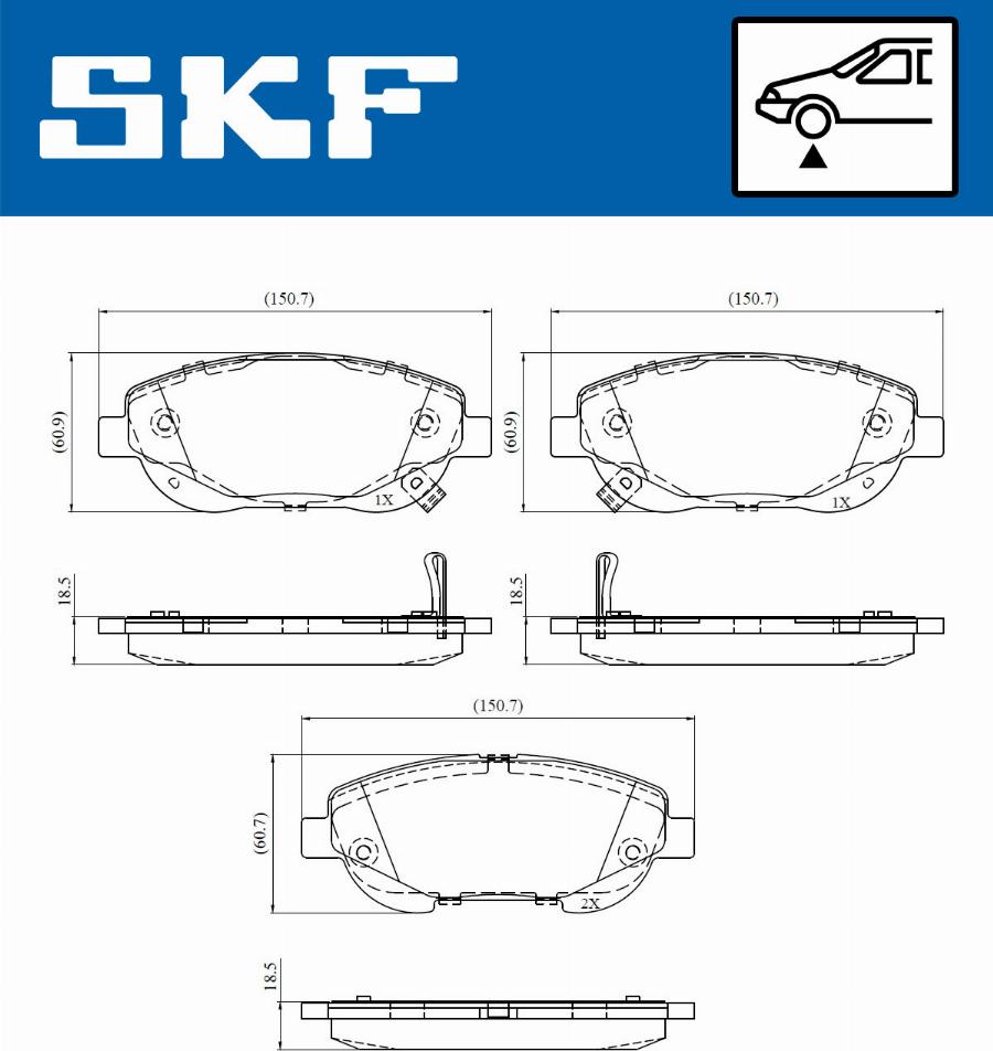SKF VKBP 80923 A - Гальмівні колодки, дискові гальма autozip.com.ua