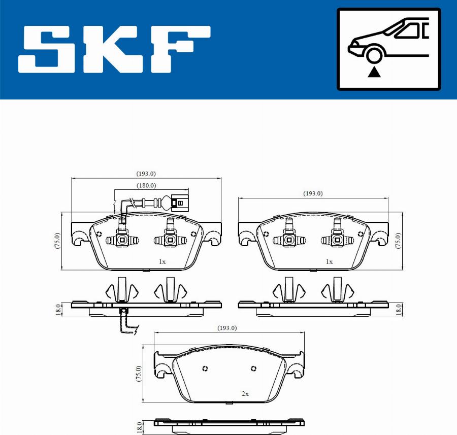 SKF VKBP 80445 E - Гальмівні колодки, дискові гальма autozip.com.ua