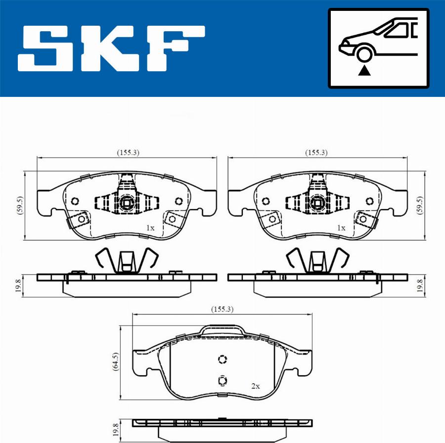 SKF VKBP 80448 A - Гальмівні колодки, дискові гальма autozip.com.ua