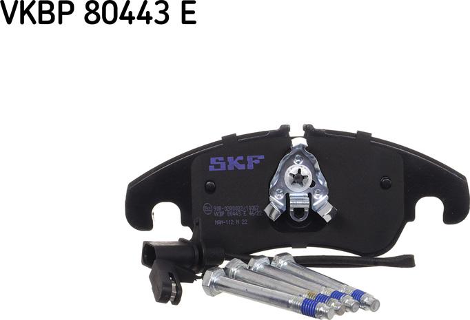 SKF VKBP 80443 E - Гальмівні колодки, дискові гальма autozip.com.ua