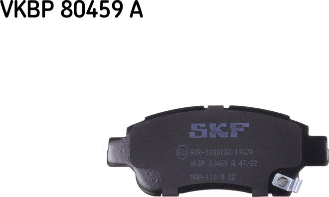 SKF VKBP 80459 A - Гальмівні колодки, дискові гальма autozip.com.ua