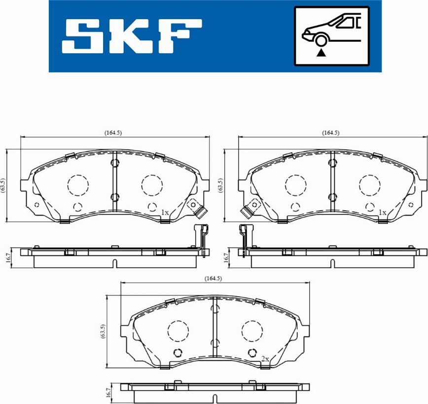 SKF VKBP 80454 A - Гальмівні колодки, дискові гальма autozip.com.ua