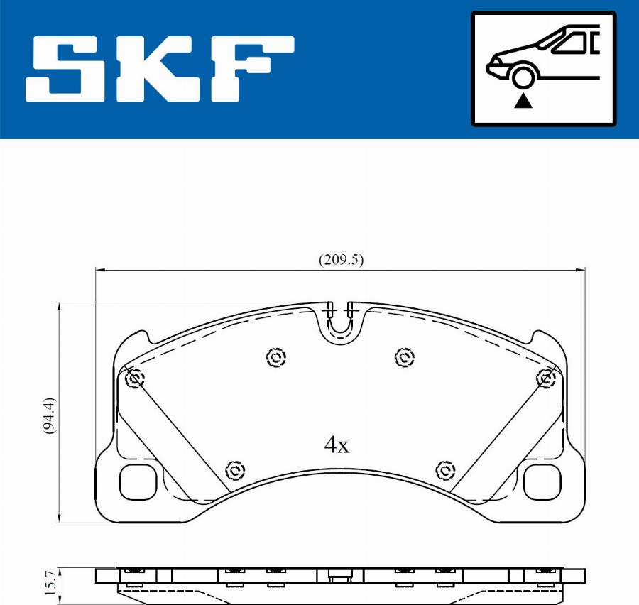 SKF VKBP 80461 - Гальмівні колодки, дискові гальма autozip.com.ua