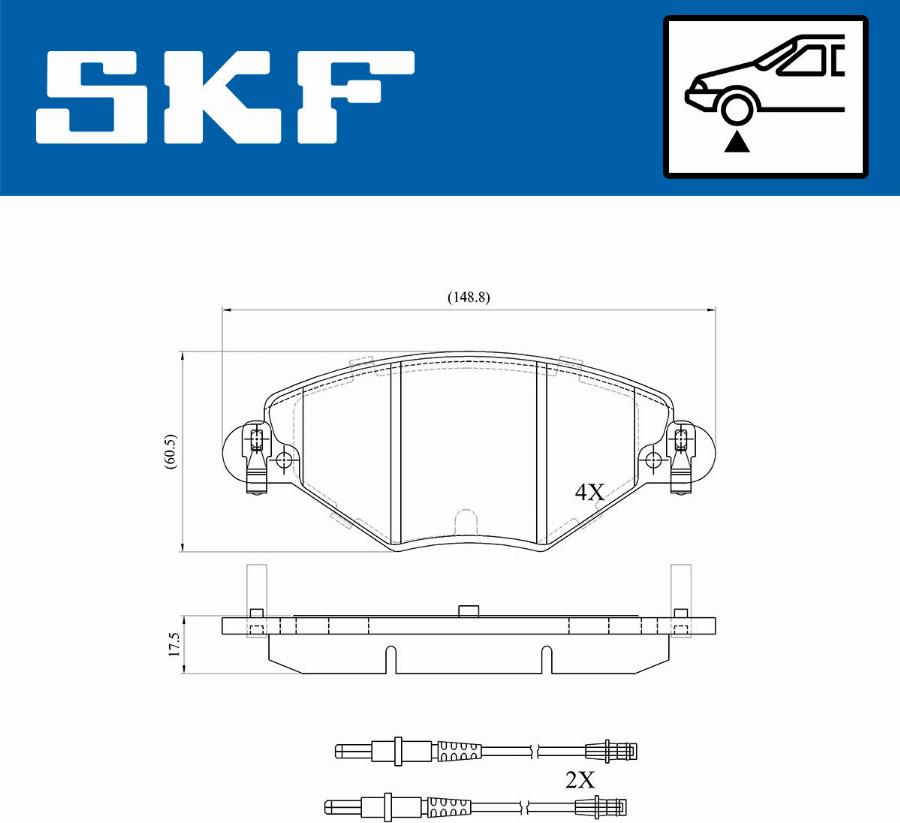 SKF VKBP 80463 E - Гальмівні колодки, дискові гальма autozip.com.ua