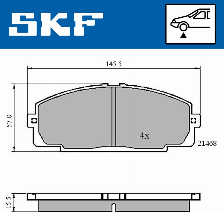 SKF VKBP 80462 - Гальмівні колодки, дискові гальма autozip.com.ua