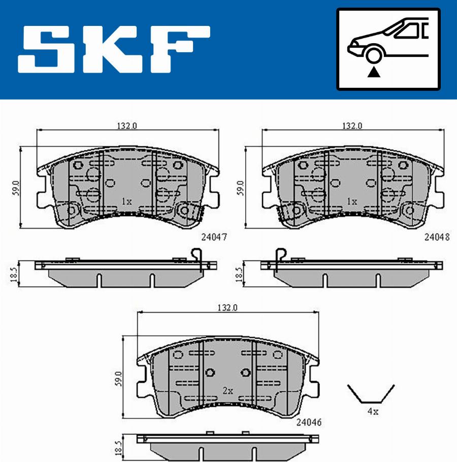 SKF VKBP 80421 A - Гальмівні колодки, дискові гальма autozip.com.ua