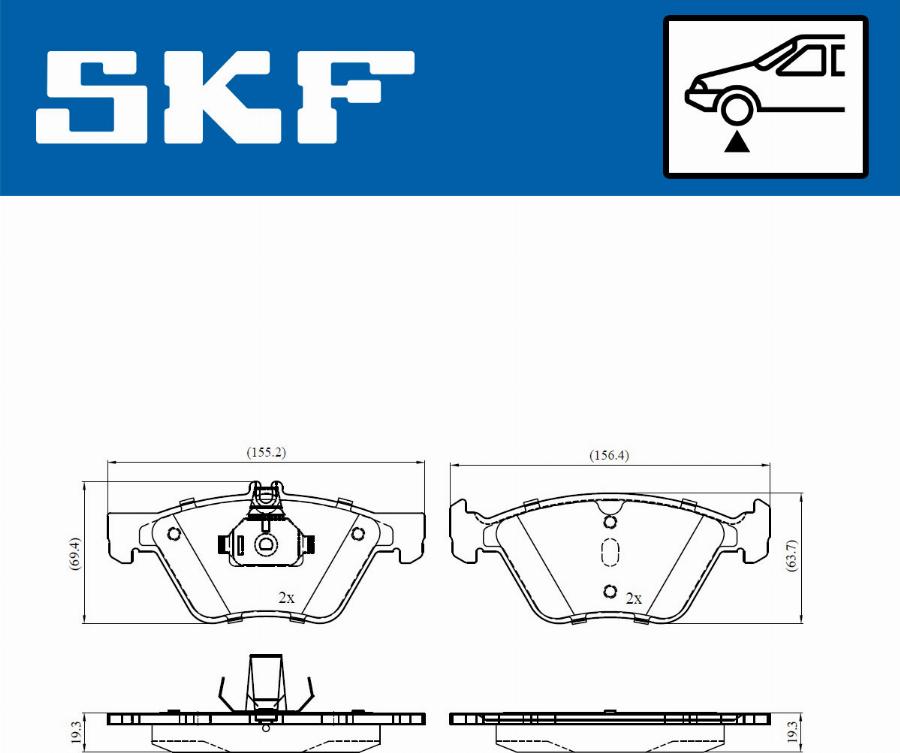 SKF VKBP 80474 - Гальмівні колодки, дискові гальма autozip.com.ua