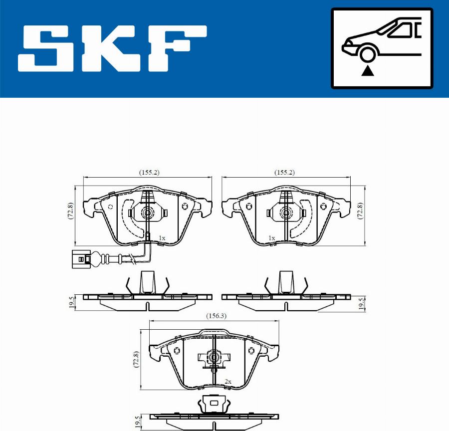 SKF VKBP 80594 E - Гальмівні колодки, дискові гальма autozip.com.ua