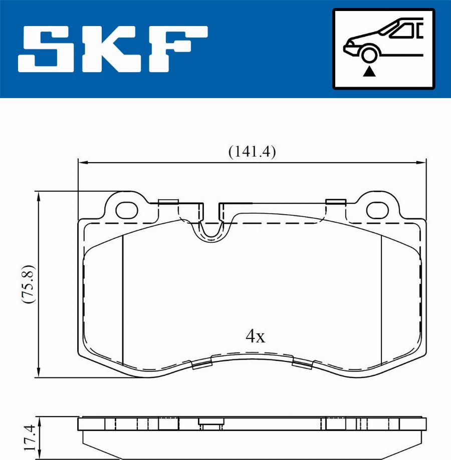 SKF VKBP 80549 - Гальмівні колодки, дискові гальма autozip.com.ua