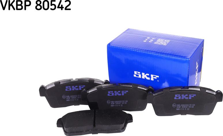 SKF VKBP 80542 - Гальмівні колодки, дискові гальма autozip.com.ua