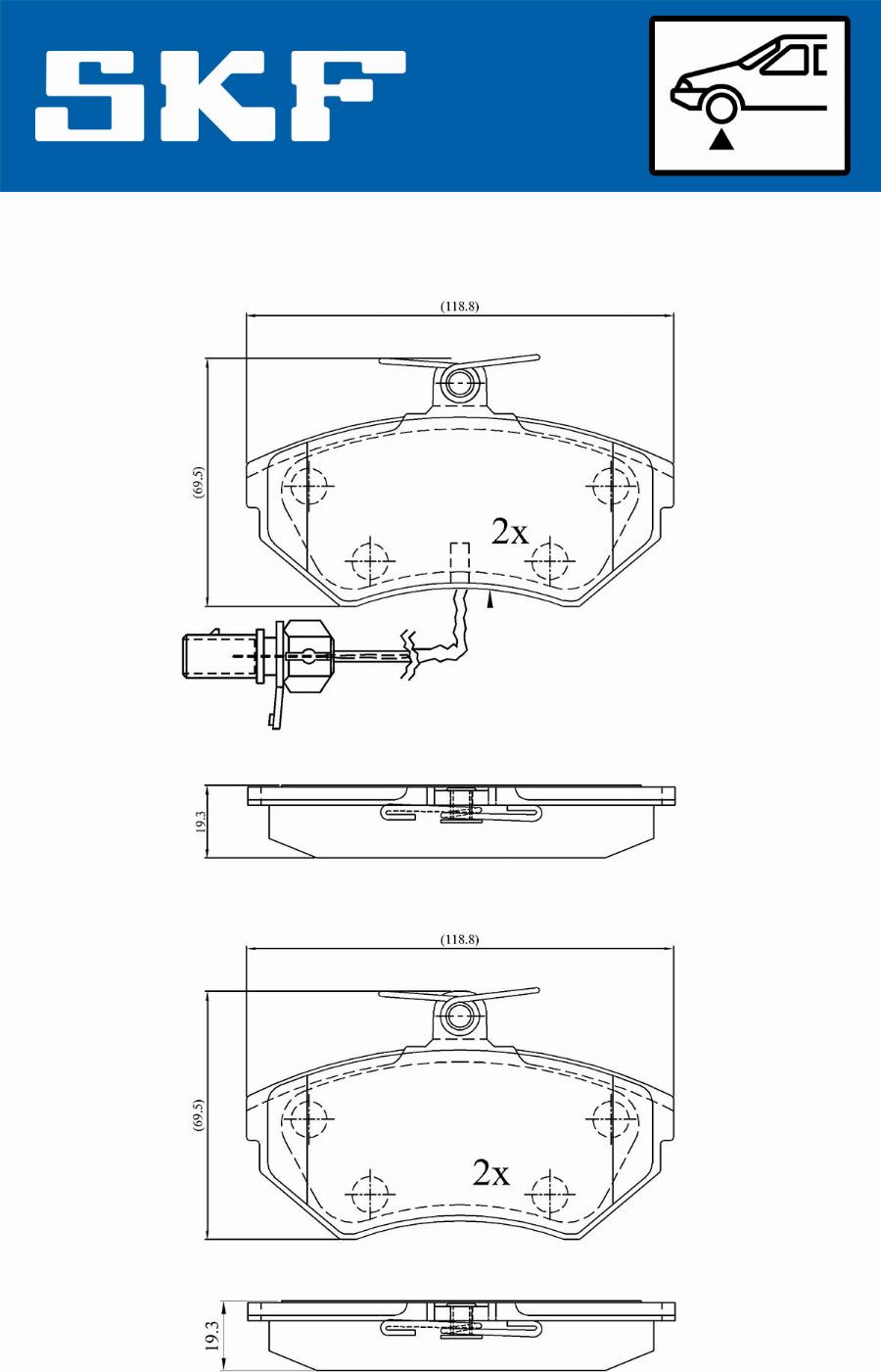 SKF VKBP 80547 E - Гальмівні колодки, дискові гальма autozip.com.ua