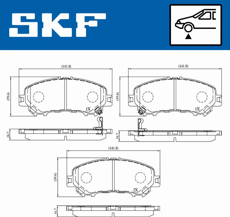 SKF VKBP 80557 A - Гальмівні колодки, дискові гальма autozip.com.ua