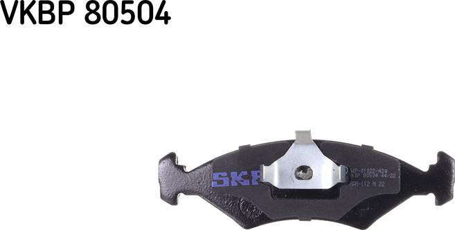 SKF VKBP 80504 - Гальмівні колодки, дискові гальма autozip.com.ua