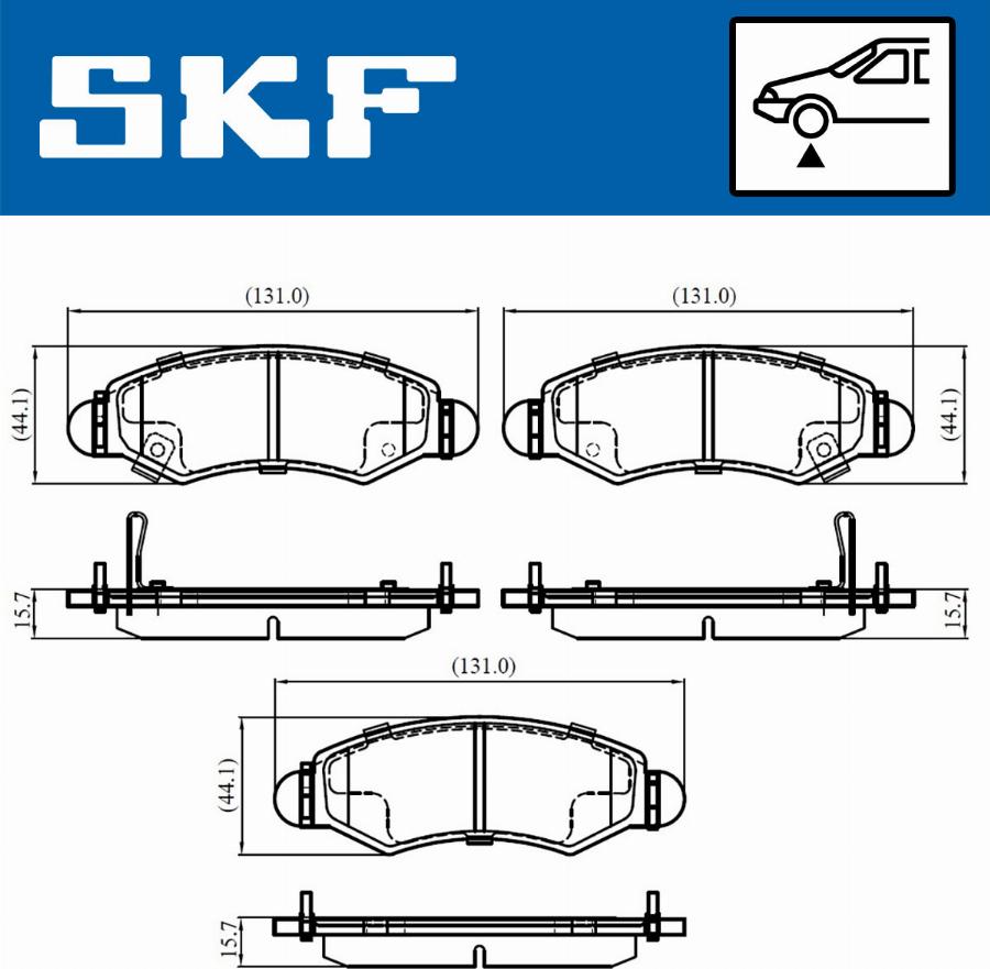 SKF VKBP 80500 A - Гальмівні колодки, дискові гальма autozip.com.ua