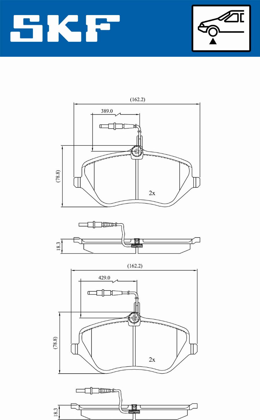 SKF VKBP 80519 E - Гальмівні колодки, дискові гальма autozip.com.ua