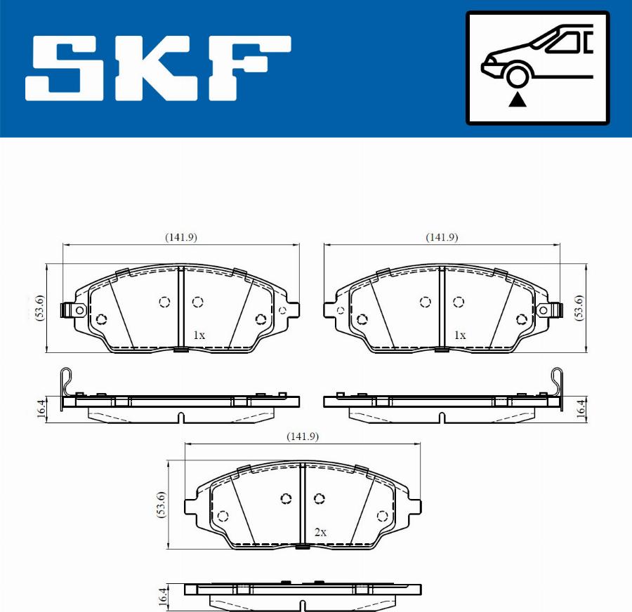 SKF VKBP 80515 A - Гальмівні колодки, дискові гальма autozip.com.ua