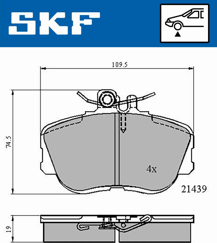 SKF VKBP 80516 - Гальмівні колодки, дискові гальма autozip.com.ua