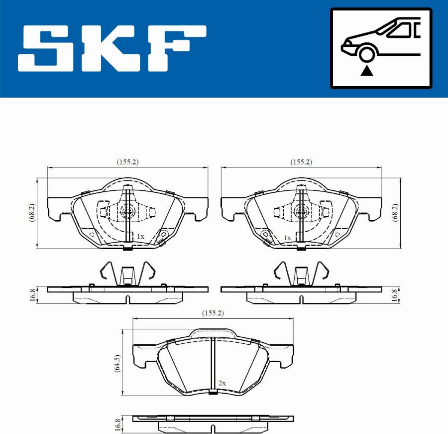 SKF VKBP 80518 A - Гальмівні колодки, дискові гальма autozip.com.ua