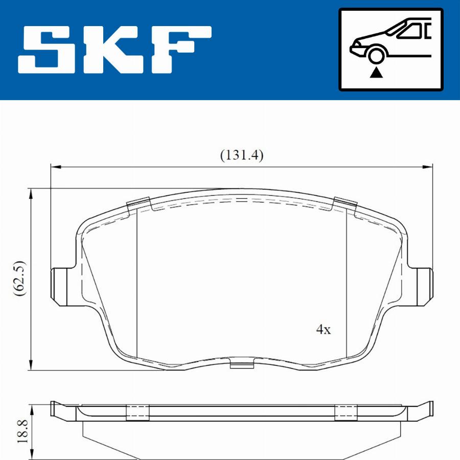 SKF VKBP 80517 - Гальмівні колодки, дискові гальма autozip.com.ua