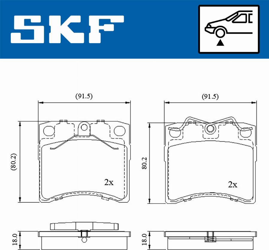 SKF VKBP 80536 - Гальмівні колодки, дискові гальма autozip.com.ua