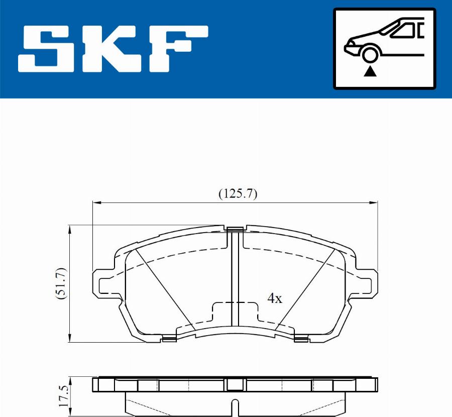 SKF VKBP 80574 - Гальмівні колодки, дискові гальма autozip.com.ua