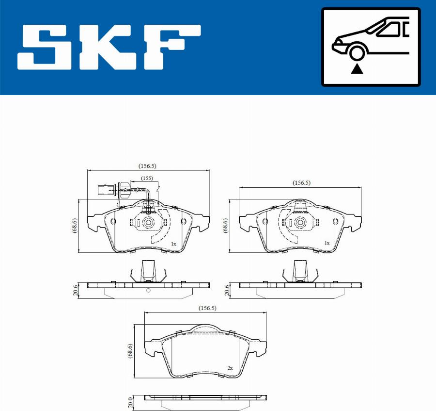 SKF VKBP 80573 E - Гальмівні колодки, дискові гальма autozip.com.ua