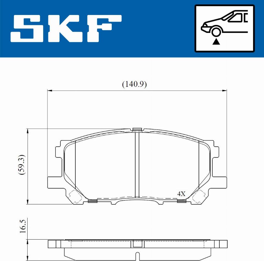 SKF VKBP 80693 - Гальмівні колодки, дискові гальма autozip.com.ua