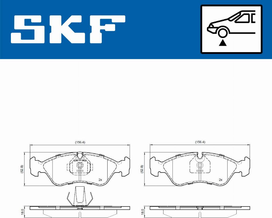 SKF VKBP 80645 - Гальмівні колодки, дискові гальма autozip.com.ua