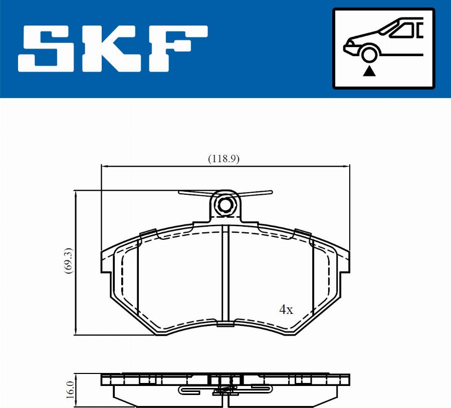 SKF VKBP 80668 - Гальмівні колодки, дискові гальма autozip.com.ua