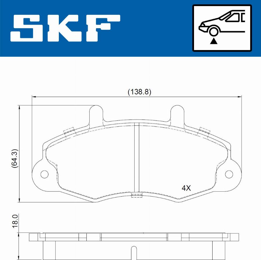 SKF VKBP 80663 - Гальмівні колодки, дискові гальма autozip.com.ua