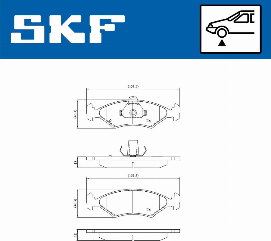 SKF VKBP 80602 - Гальмівні колодки, дискові гальма autozip.com.ua