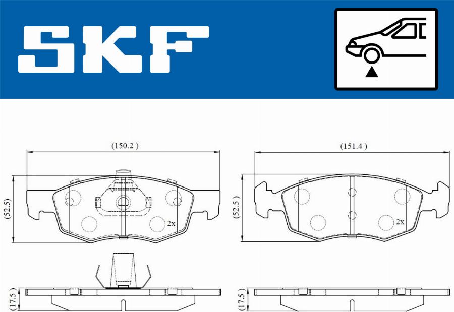 SKF VKBP 80618 - Гальмівні колодки, дискові гальма autozip.com.ua
