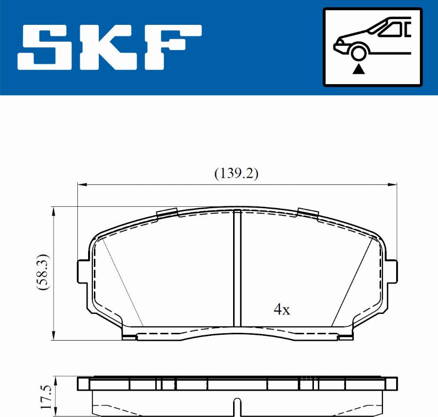 SKF VKBP 80612 A - Гальмівні колодки, дискові гальма autozip.com.ua