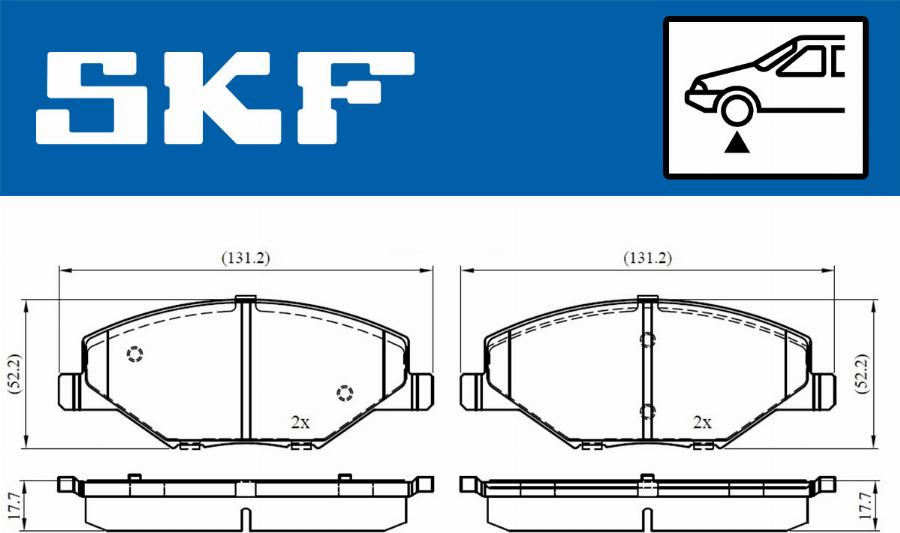 SKF VKBP 80628 - Гальмівні колодки, дискові гальма autozip.com.ua