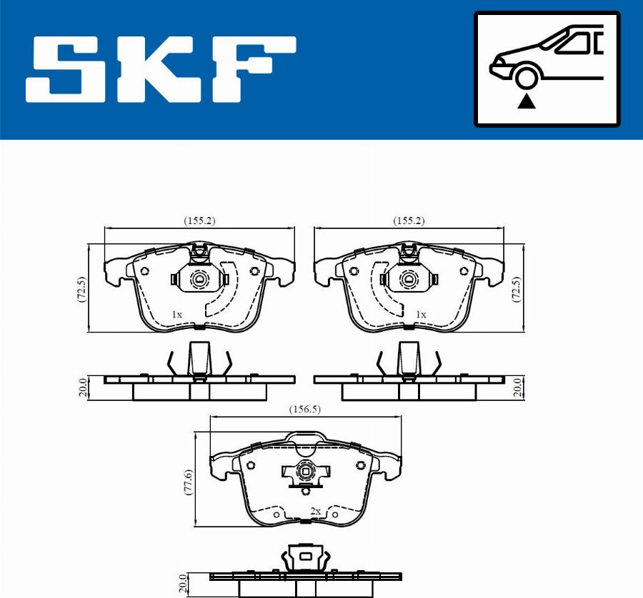 SKF VKBP 80674 - Гальмівні колодки, дискові гальма autozip.com.ua