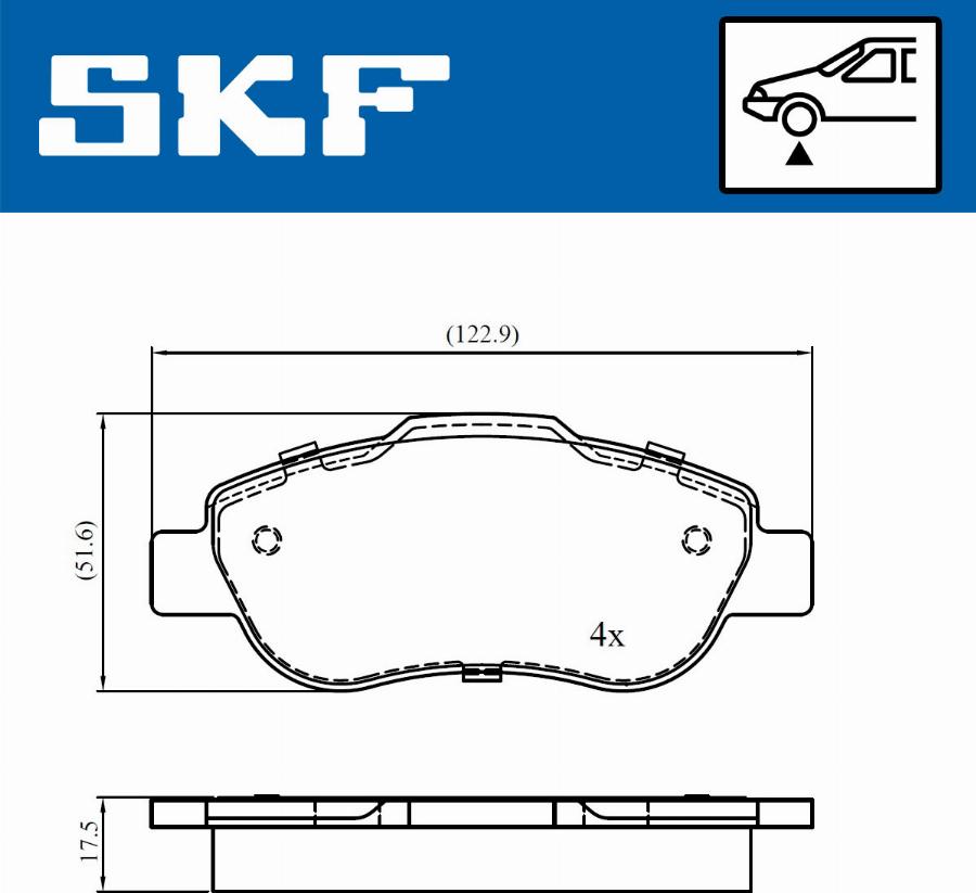 SKF VKBP 80677 - Гальмівні колодки, дискові гальма autozip.com.ua