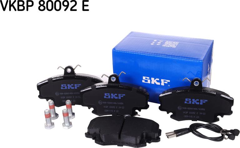 SKF VKBP 80092 E - Гальмівні колодки, дискові гальма autozip.com.ua