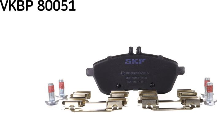 SKF VKBP 80051 - Гальмівні колодки, дискові гальма autozip.com.ua