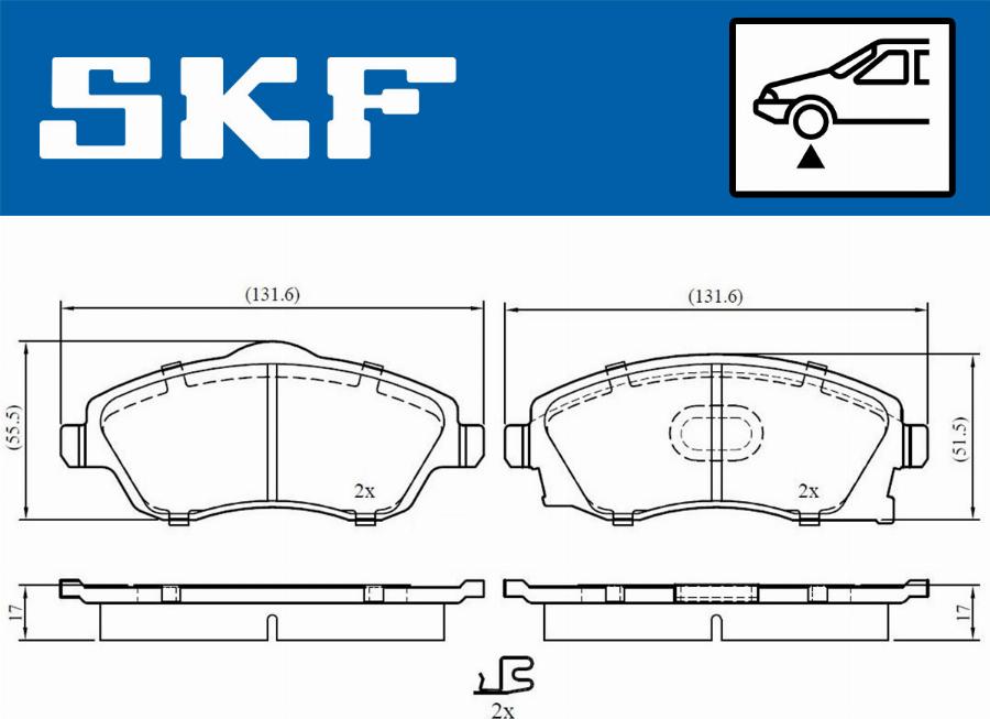 SKF VKBP 80062 A - Гальмівні колодки, дискові гальма autozip.com.ua