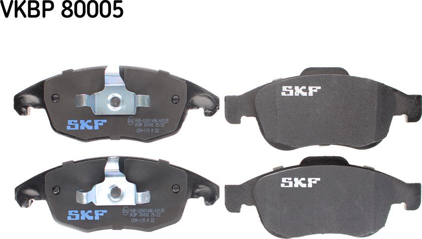 SKF VKBP 80005 - Гальмівні колодки, дискові гальма autozip.com.ua