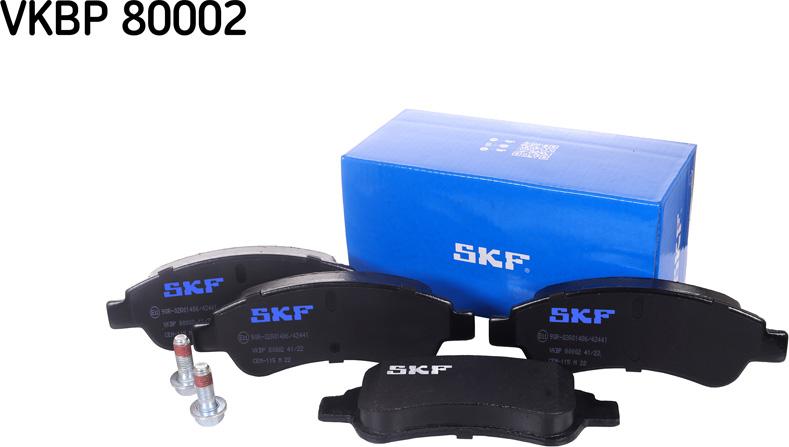 SKF VKBP 80002 - Гальмівні колодки, дискові гальма autozip.com.ua