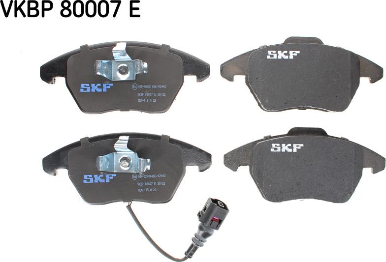 SKF VKBP 80007 E - Гальмівні колодки, дискові гальма autozip.com.ua