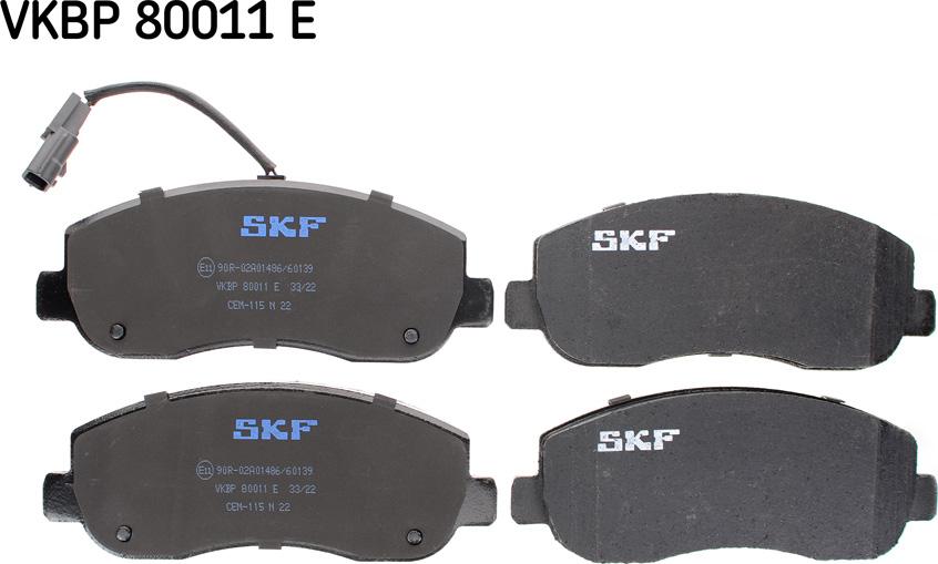 SKF VKBP 80011 E - Гальмівні колодки, дискові гальма autozip.com.ua