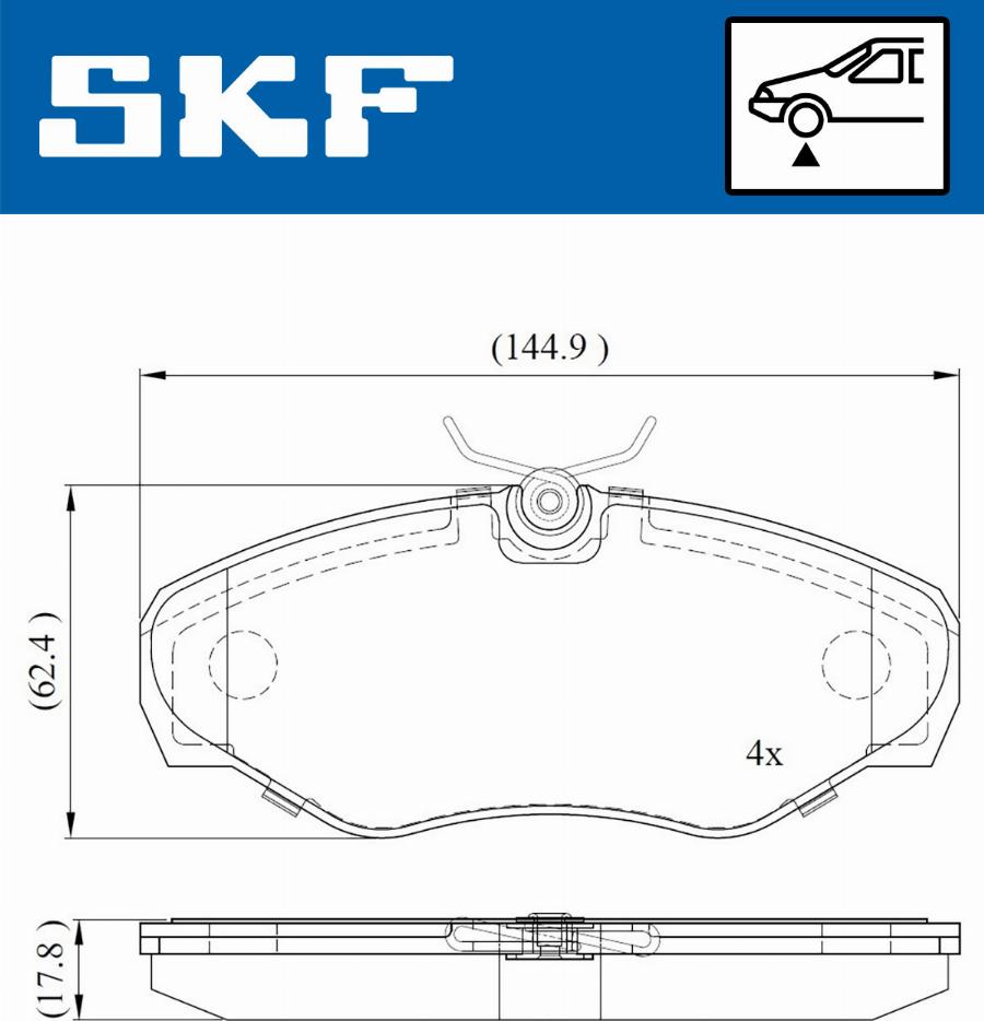 SKF VKBP 80034 - Гальмівні колодки, дискові гальма autozip.com.ua