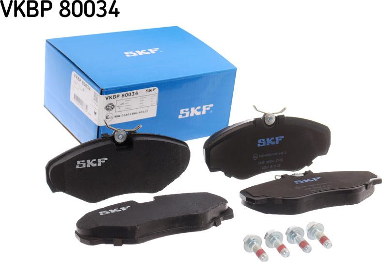 SKF VKBP 80034 - Гальмівні колодки, дискові гальма autozip.com.ua